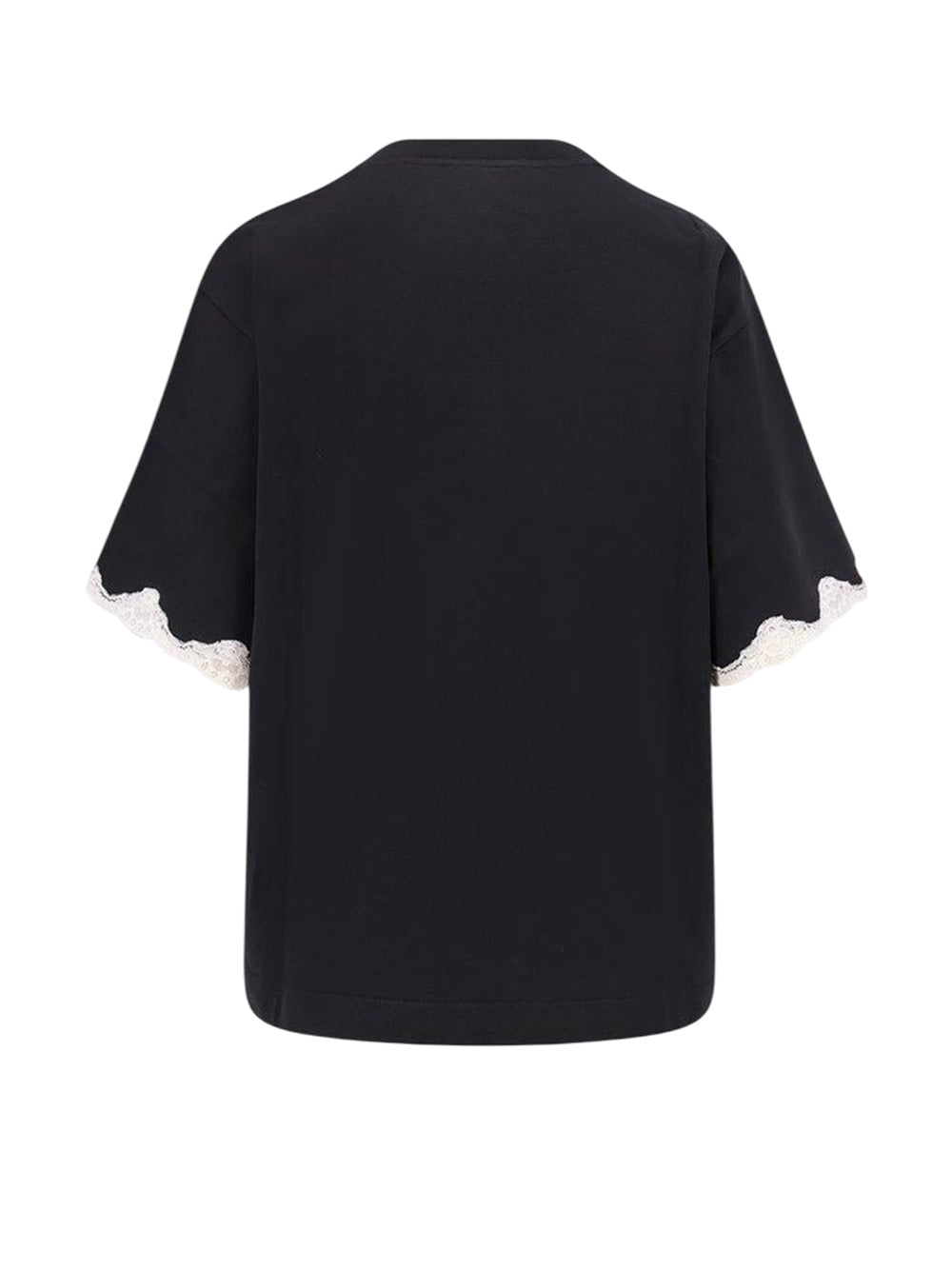 Dolce & Gabbana Women Women`S Black Embroidered Logo Crewneck T-Shirt