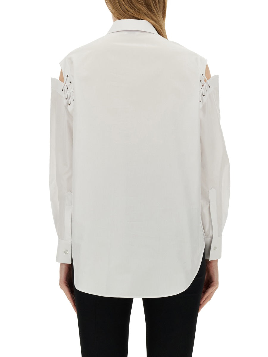 Alexander Mcqueen Women Cocoon Shirt With Cut-Out Details