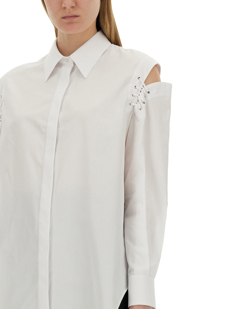 Alexander Mcqueen Women Cocoon Shirt With Cut-Out Details