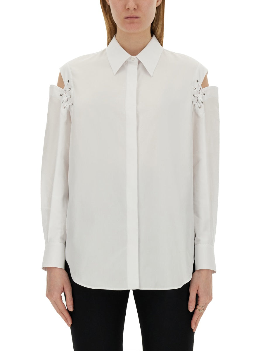 Alexander Mcqueen Women Cocoon Shirt With Cut-Out Details