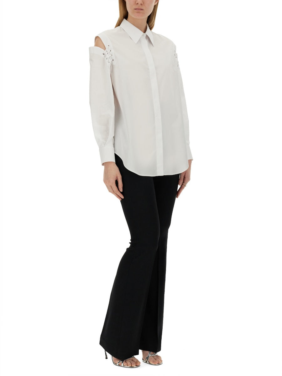 Alexander Mcqueen Women Cocoon Shirt With Cut-Out Details