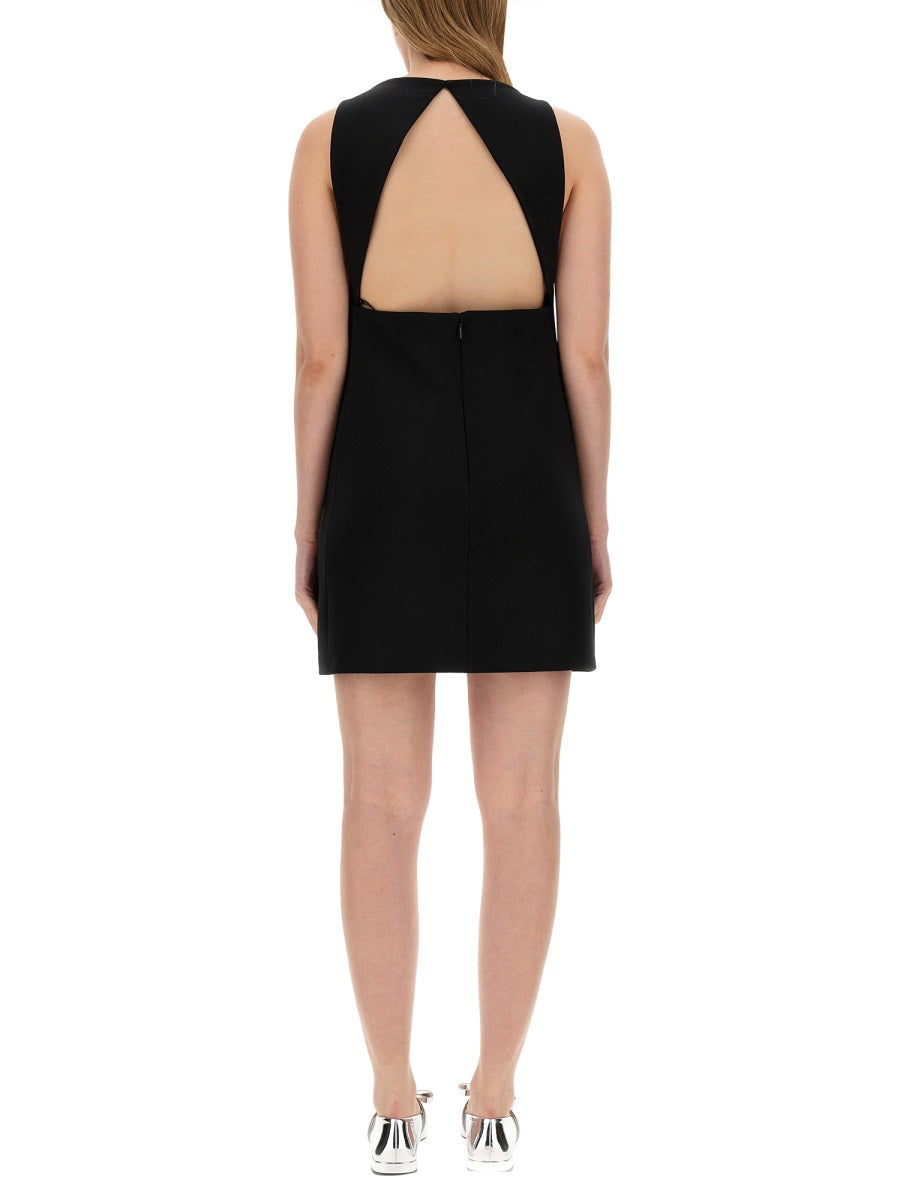 Versace Women Wool Blend Straight Mini Dress With Cut-Out