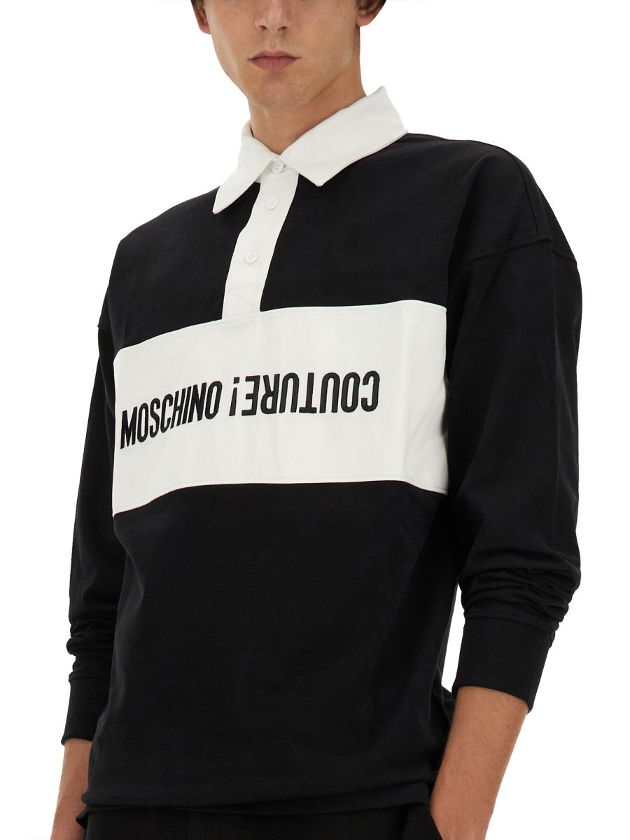 Moschino Men Upsidedown Logo Polo Shirt