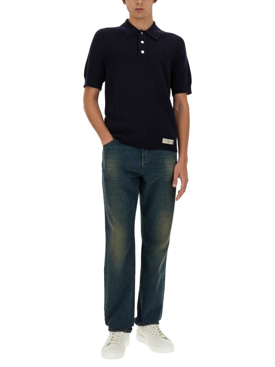 Balmain Men Merino Wool Polo Shirt