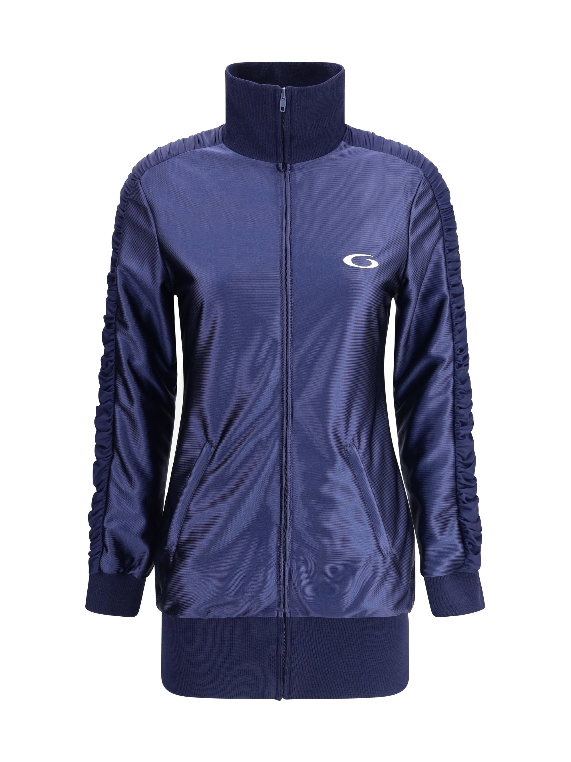 Balenciaga Women Shiny Jersey Fitted Tracksuit Dress