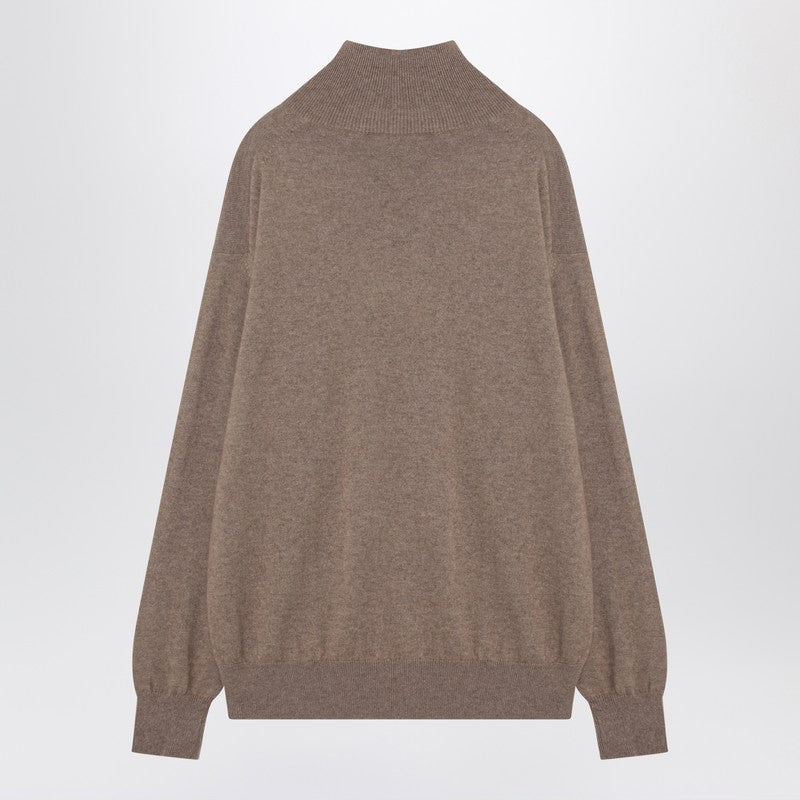 Auralee Light Brown Cashmere Turtleneck Men