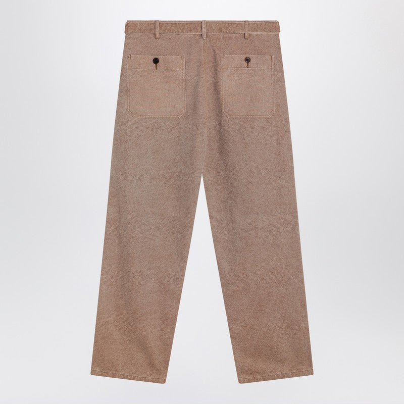 Auralee Light Brown Cotton Trousers Men