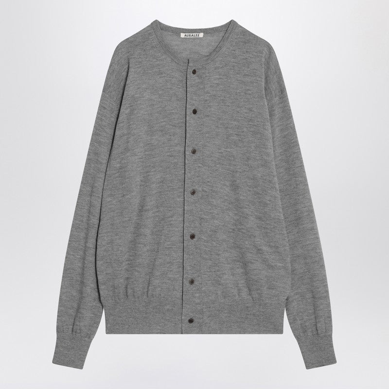 Auralee Gray Cashmere Cardigan Men