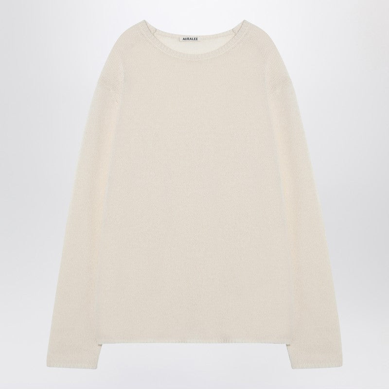 Auralee Ivory Cashmere Sweater Men