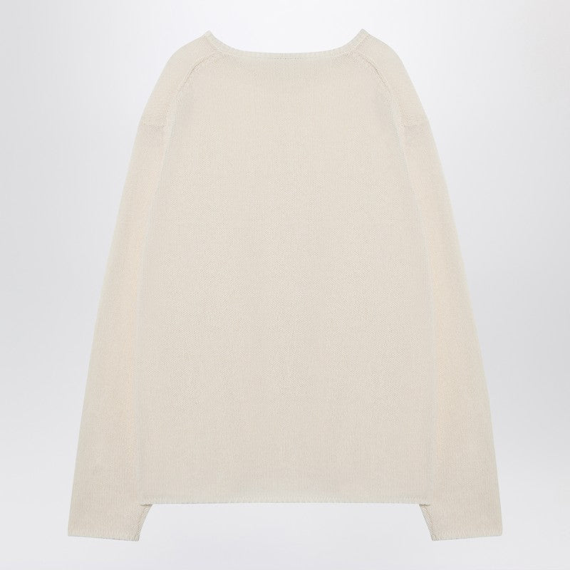 Auralee Ivory Cashmere Sweater Men