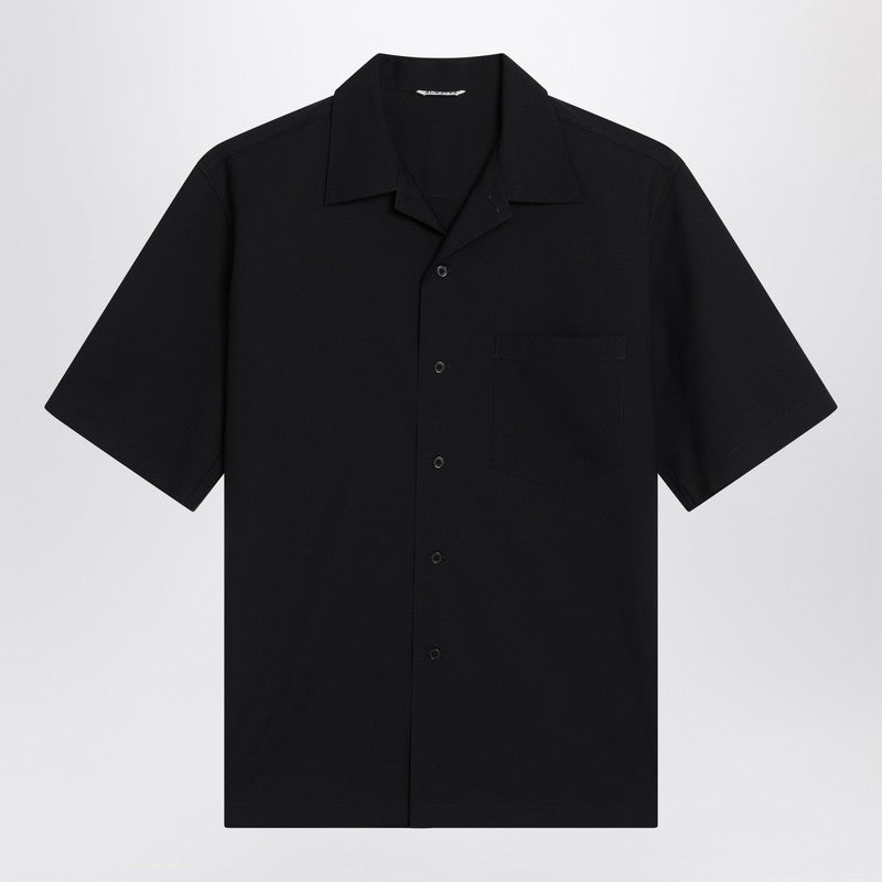 Auralee Dark Navy Blue Shirt In Wool Men