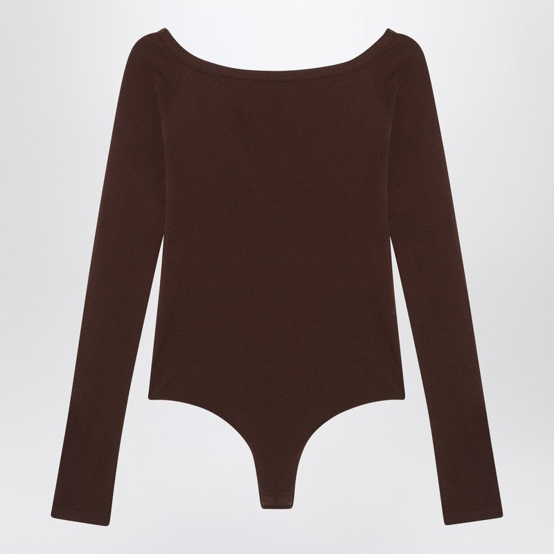 Alaia Second Skin Brown Bodysuit Women
