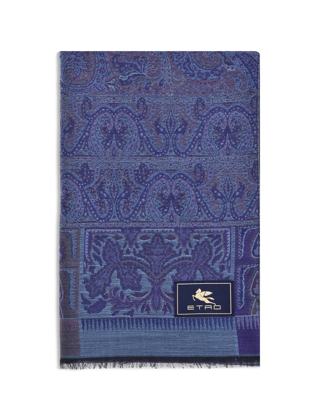 Etro Men Jacquard Wool And Silk Scarf