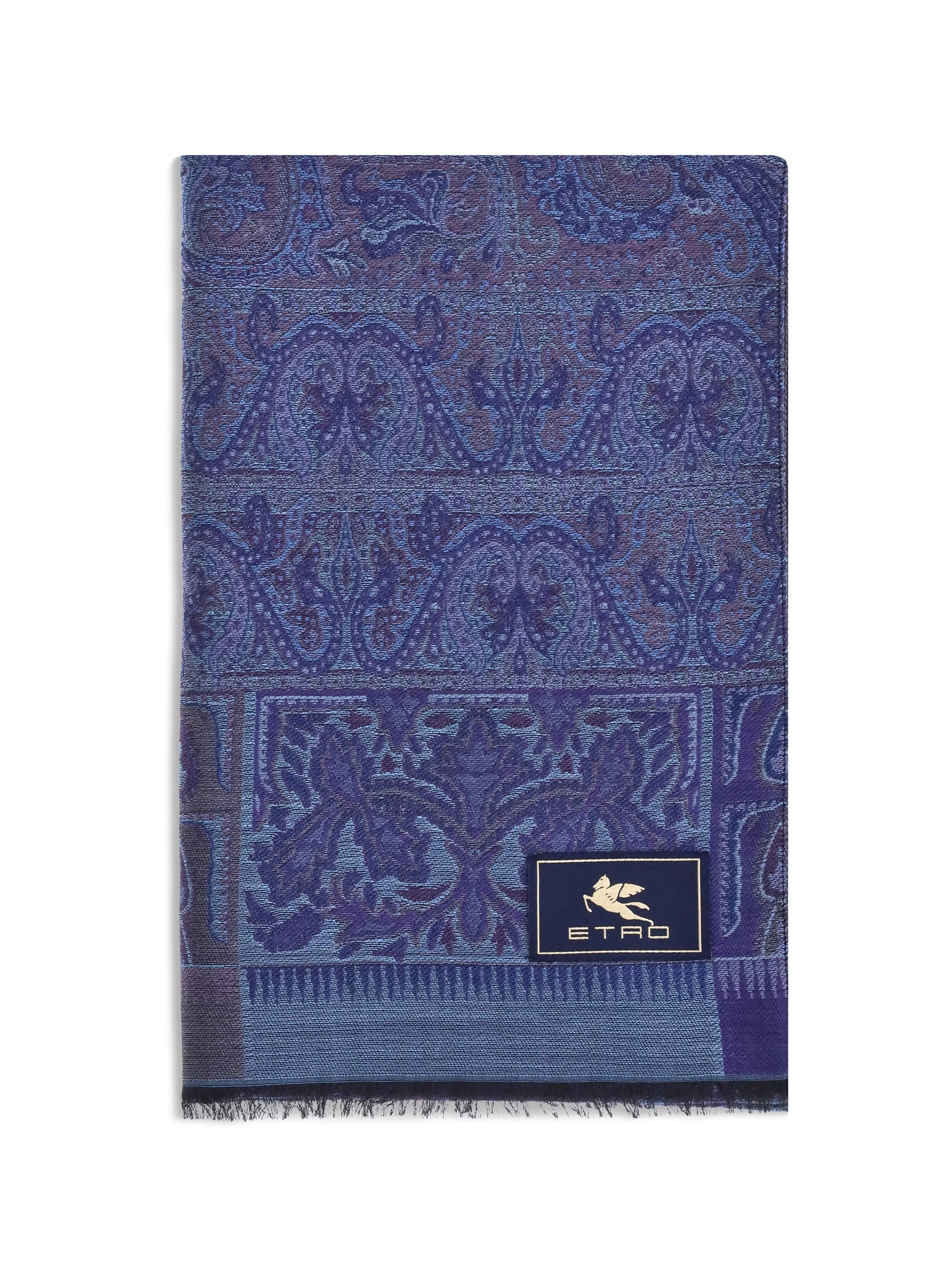 Etro Men Jacquard Wool And Silk Scarf
