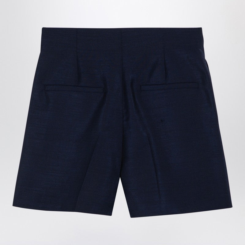 Sportmax Blue Wool-Blend Shorts Women