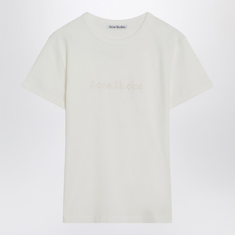 Acne Studios White Cotton T-Shirt With Logo Women
