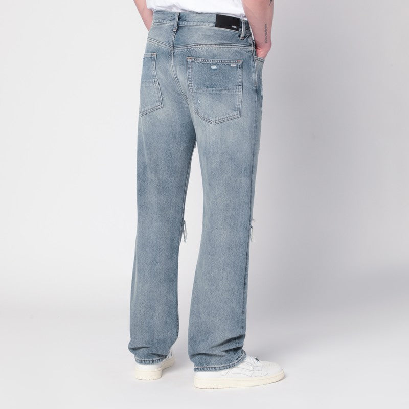 Amiri Jeans With Rips Antique Indigo Men