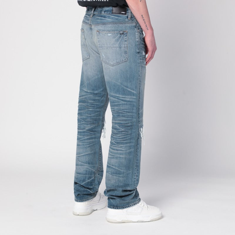 Amiri Jeans With Rips Honeycomb Indigo Men