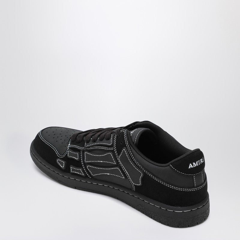 Amiri Sneaker Skel Top Low Black In Leather And Suede Men