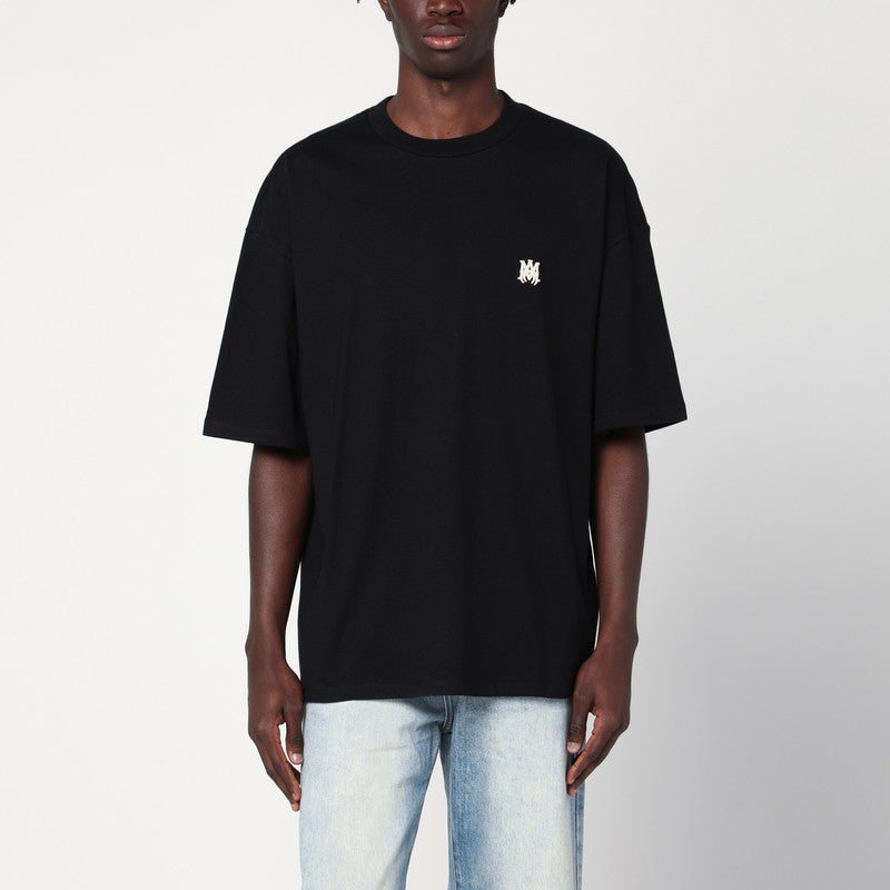 Amiri Black Cotton T-Shirt With Logo Patch Men