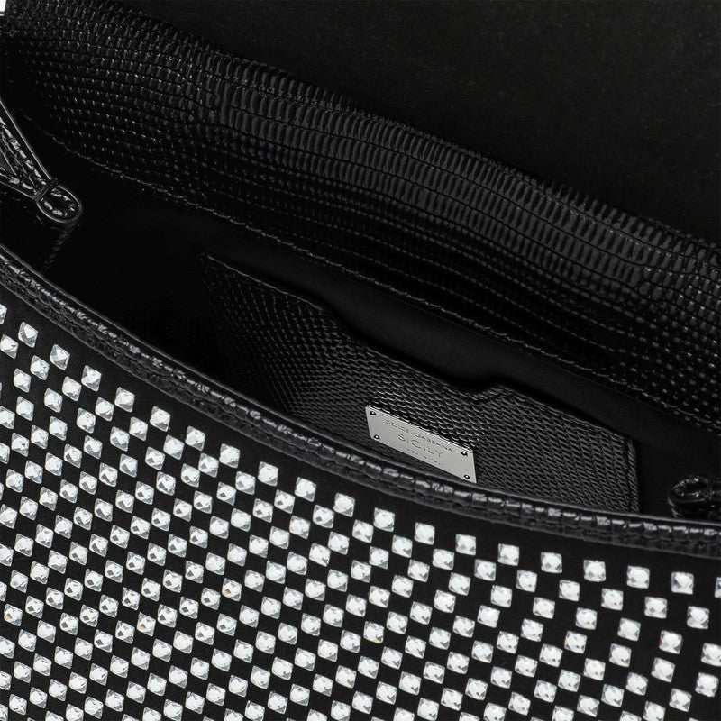 Dolce&Gabbana Black Sicily Medium Handbag With Crystals Women