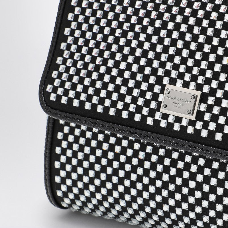 Dolce&Gabbana Black Sicily Medium Handbag With Crystals Women