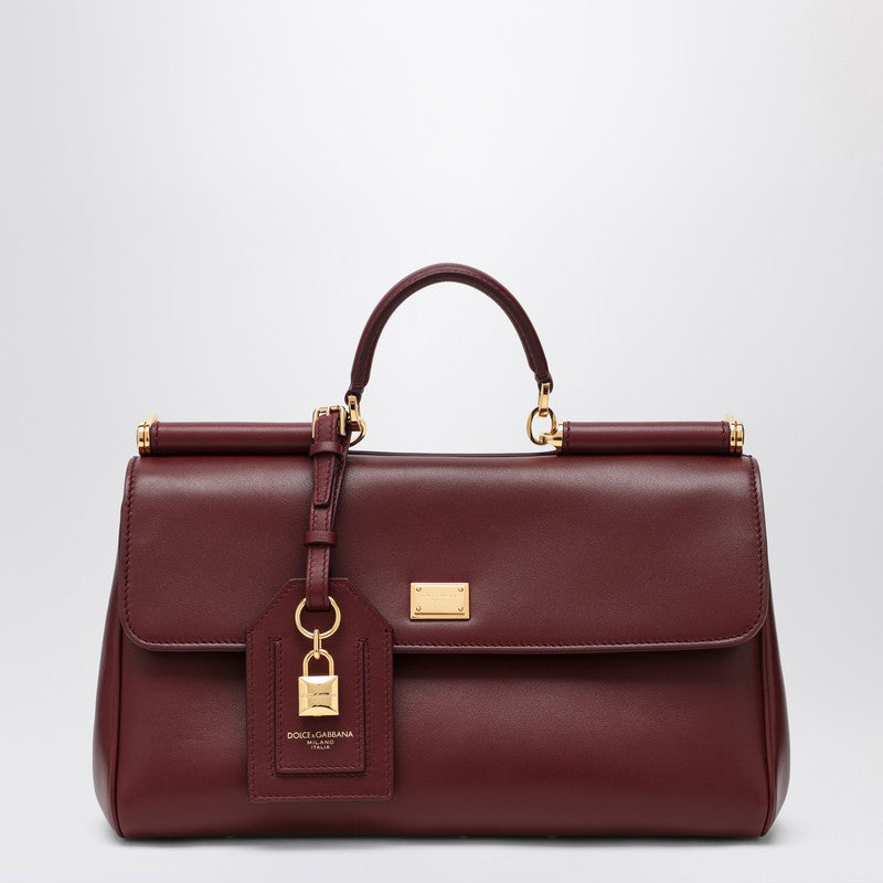 Dolce&Gabbana My Sicily Handbag In Burgundy Leather Women