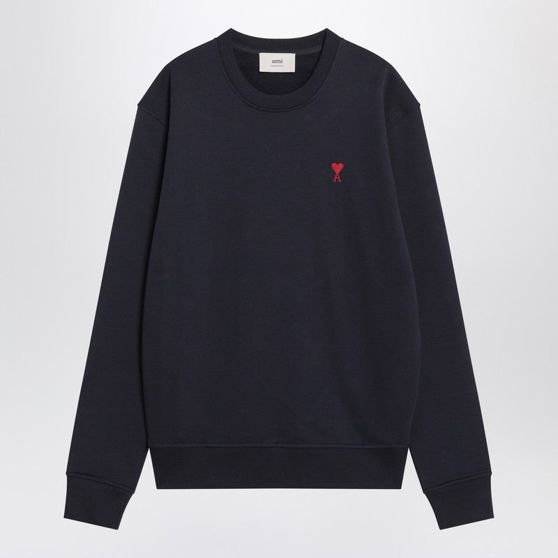 Ami Paris Ami De Coeur Navy Blue Sweatshirt Men