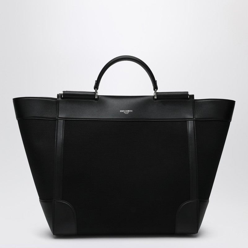 Dolce&Gabbana Black Fabric And Leather Tote Bag Men