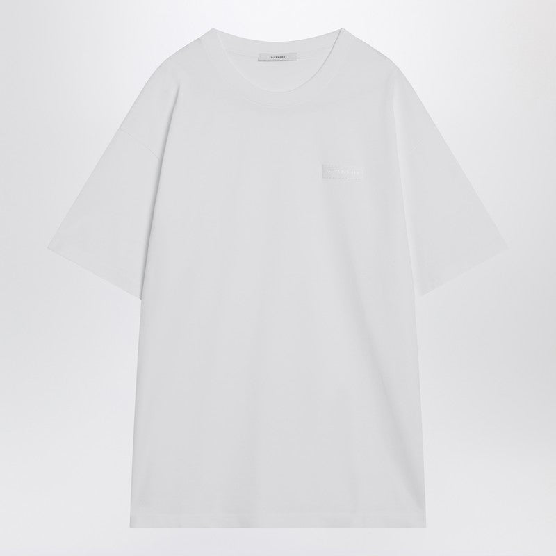 Givenchy White Cotton T-Shirt With Logo Patch Men