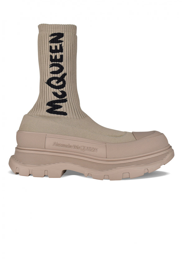 Alexander Mcqueen Men Graffiti Tread Slick Boots