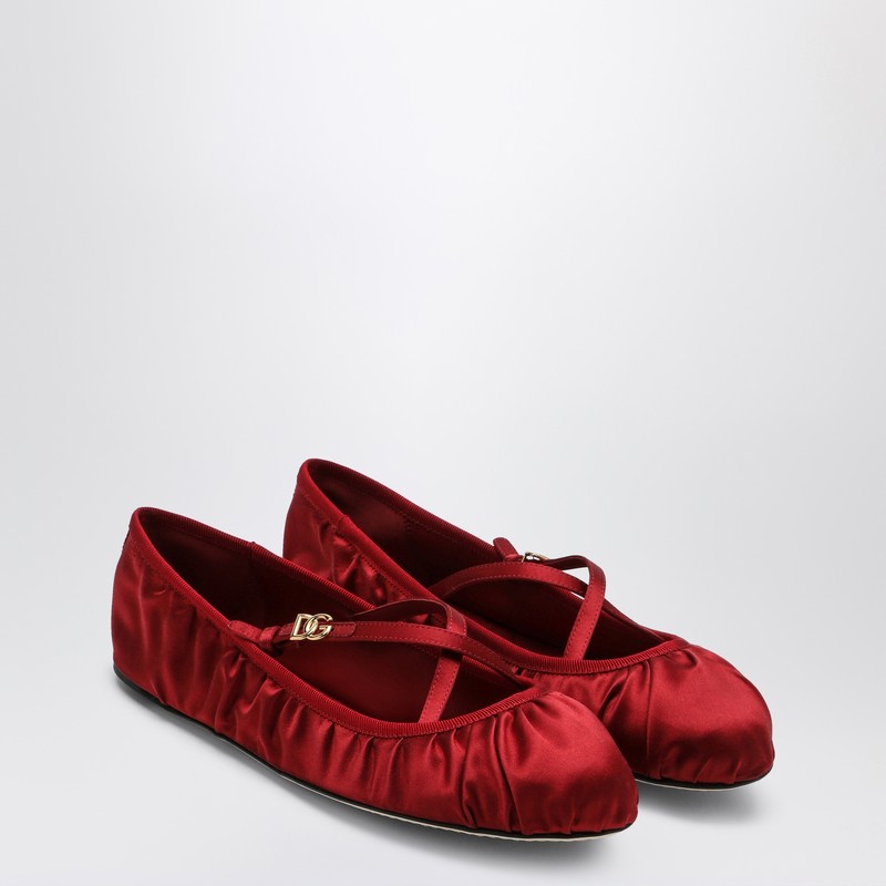 Dolce&Gabbana Red Satin Ballerinas Women