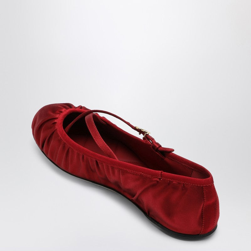 Dolce&Gabbana Red Satin Ballerinas Women