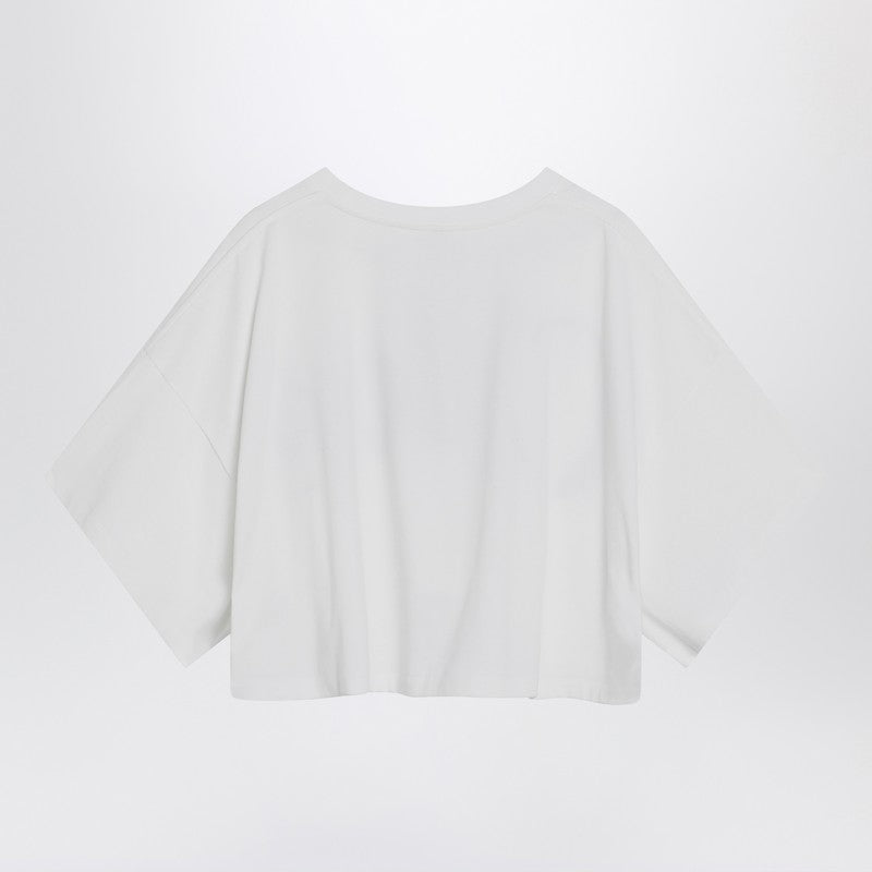 Chloe White Boxy T-Shirt With Logo Print Women