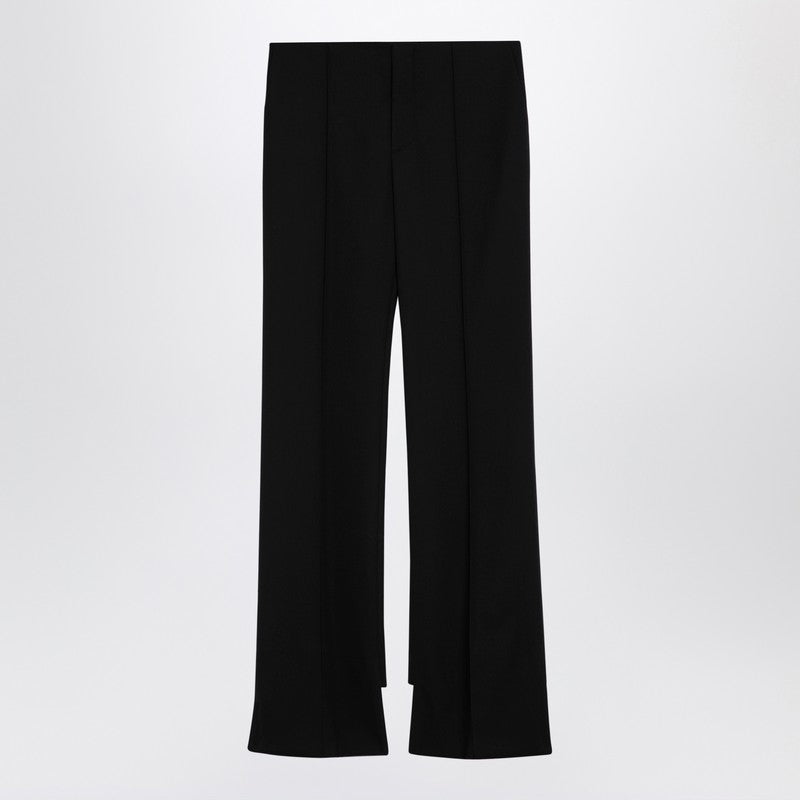 Chloe Black Asymmetrical Wool Trousers Women