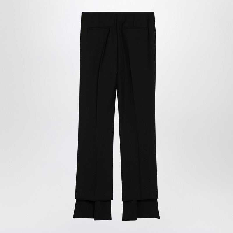Chloe Black Asymmetrical Wool Trousers Women