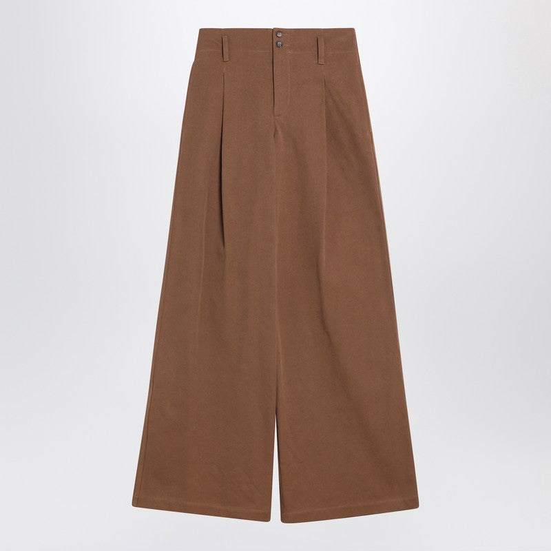 Chloe Brown Palazzo Pants In Cotton Women