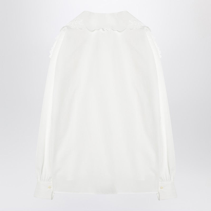 Chloe White Shirt With Embroidered Bow Tie Women