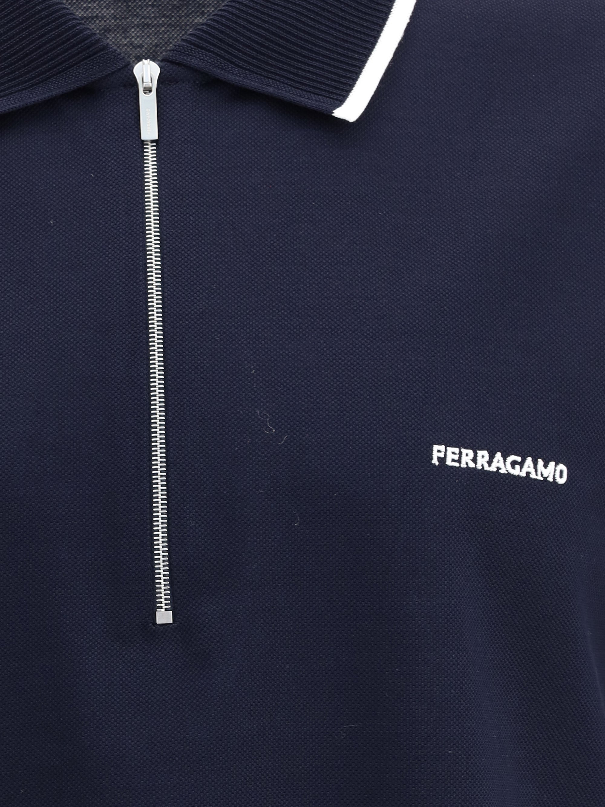 Ferragamo Men Zip Polo Shirt