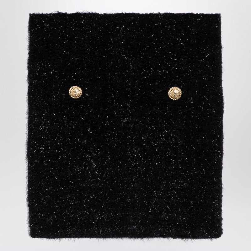 Balmain Black Tweed Miniskirt With Buttons Women