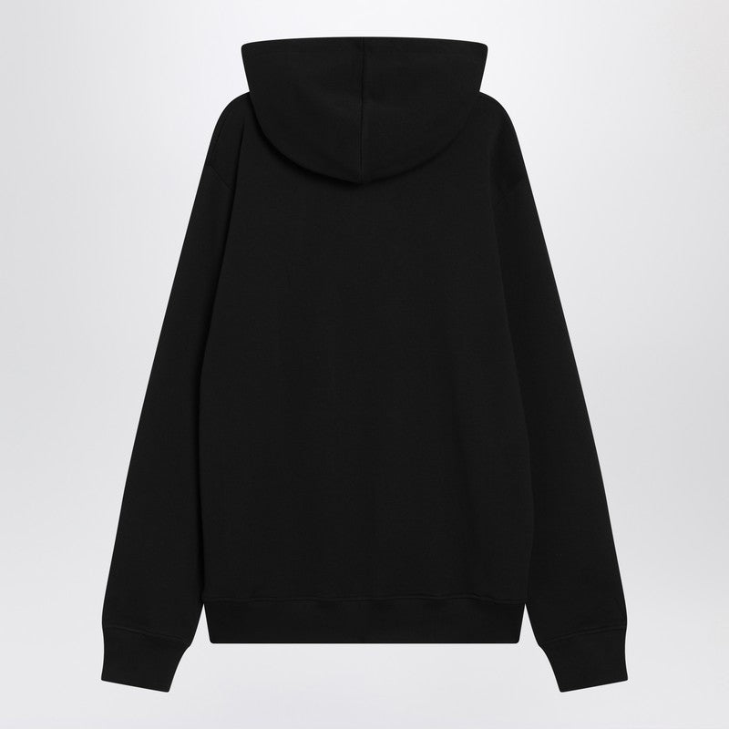 Balmain Black Cotton Hoodie With Logo Men