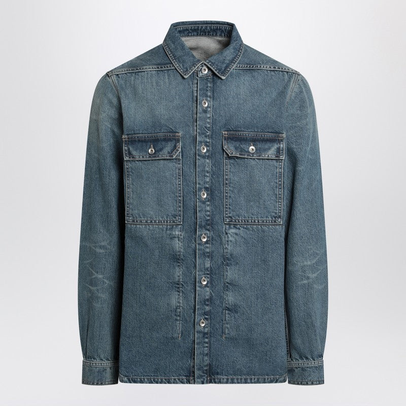 Drkshdw Shirt Blue Washed Effect In Denim Men