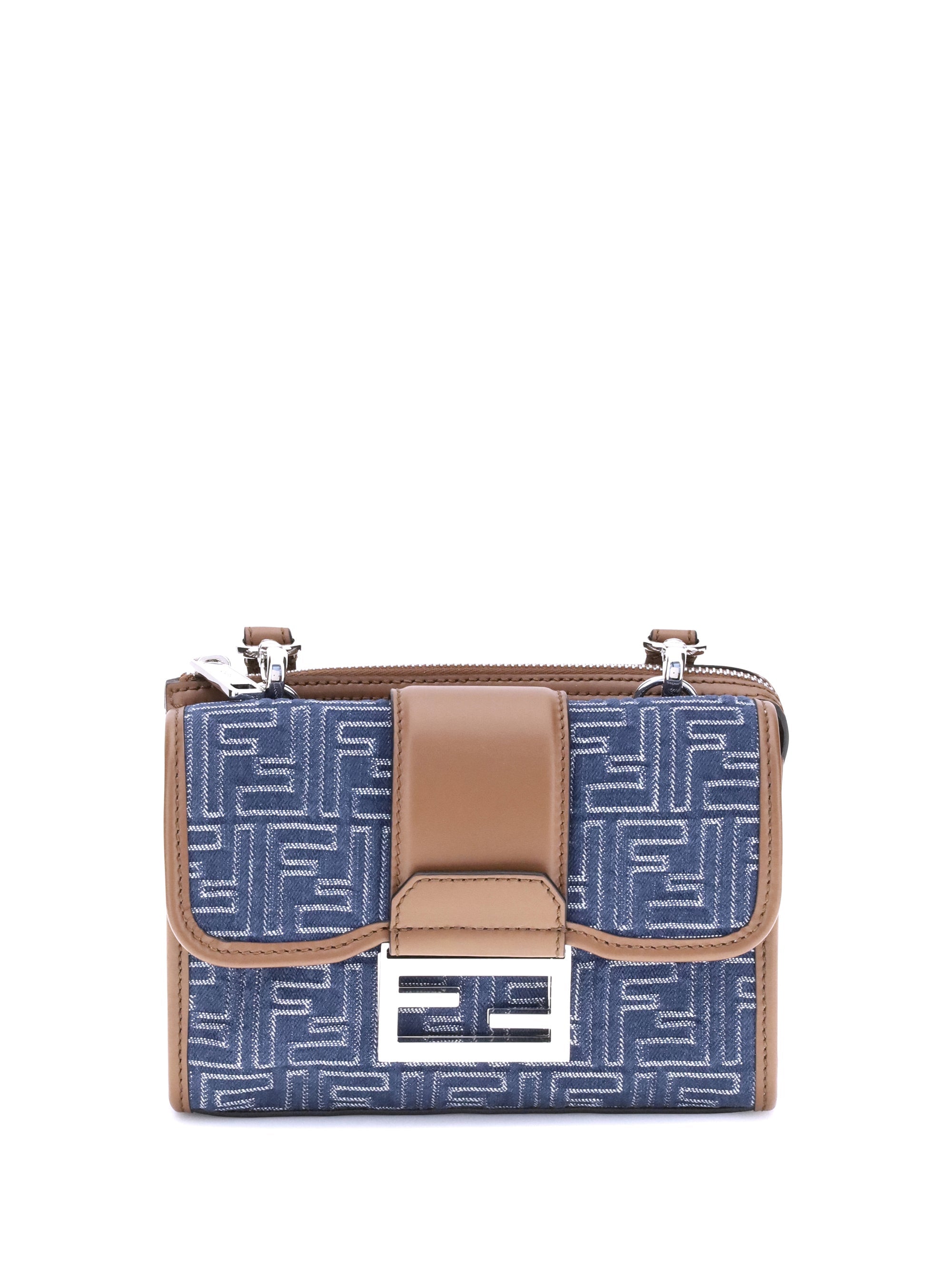 Fendi Men Baguette Denim Shoulder Bag