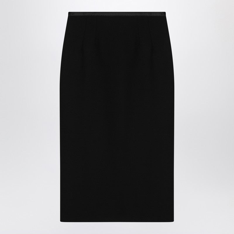 Dolce&Gabbana Black Pencil Skirt In Wool Crêpe Women