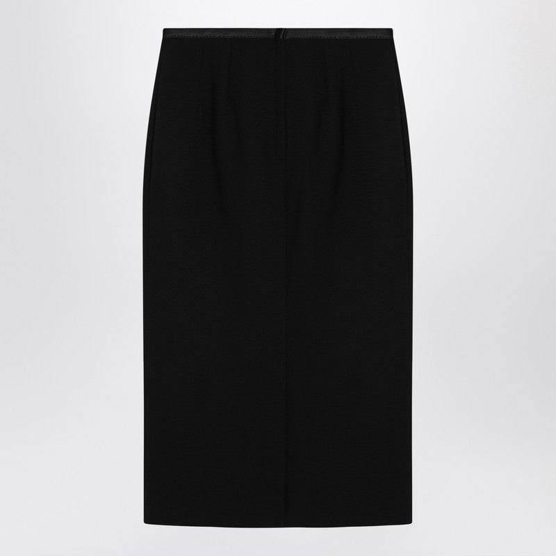 Dolce&Gabbana Black Pencil Skirt In Wool Crêpe Women