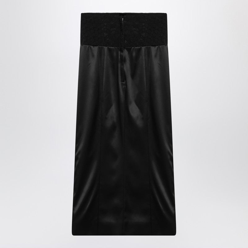 Dolce&Gabbana Black Midi Skirt With Corset Belt Women