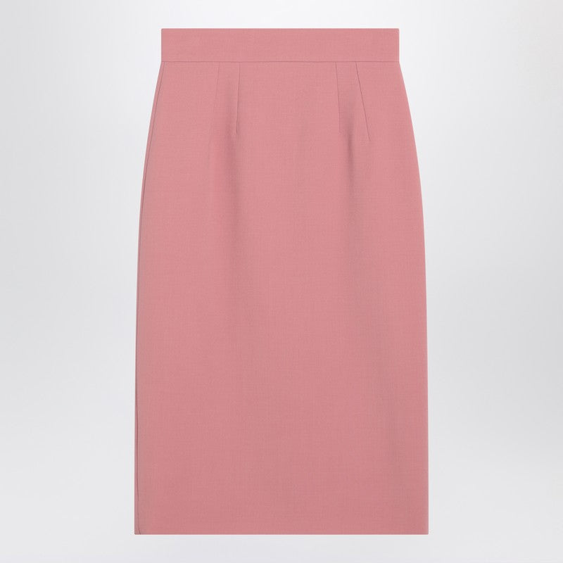 Dolce&Gabbana Pink Wool Pencil Skirt Women
