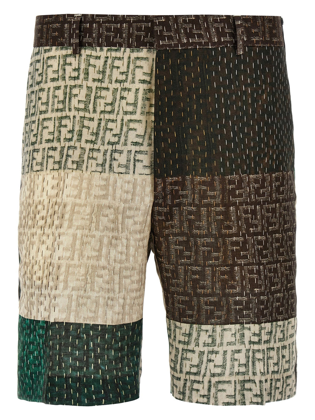 Fendi Men Patchwork Bermuda Shorts