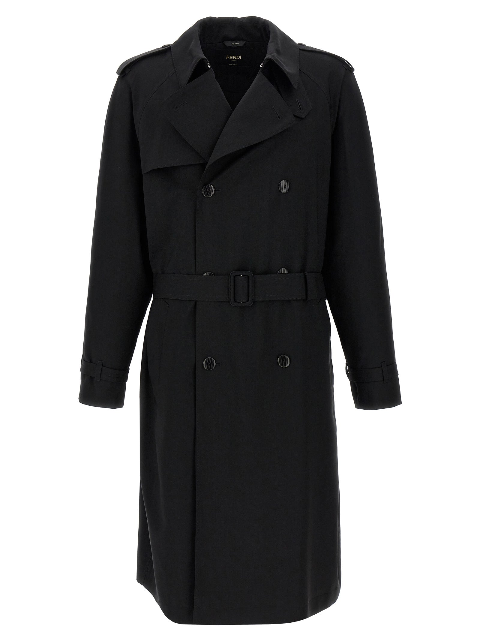 Fendi Men Wool Trench Coat