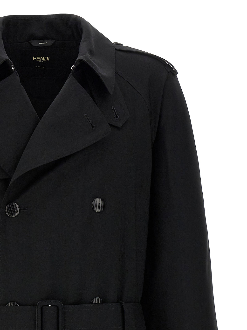 Fendi Men Wool Trench Coat